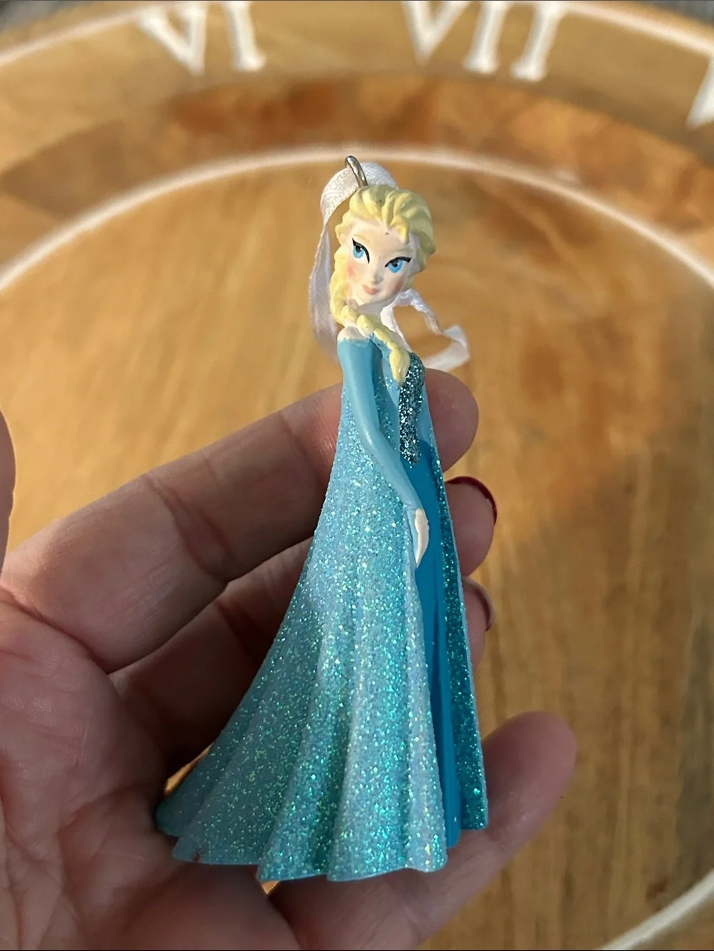 Disney frozen Elsa Christmas tree ornament wearing blue dress